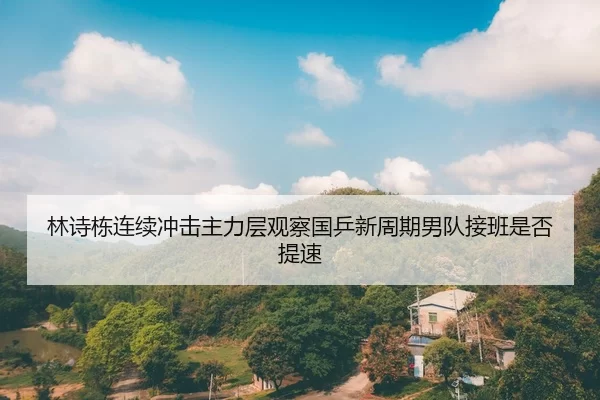 林诗栋连续冲击主力层观察国乒新周期男队接班是否提速